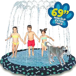 Non Slip Splash Pad for Kids & Dogs,
